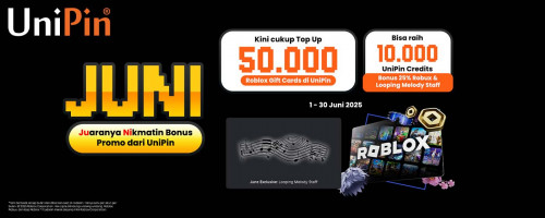 [JUNI 2025] Top Up Roblox Gift Cards di UniPin dan Raih Bonus 25% Robux s/d 10.000 UniPin Credits